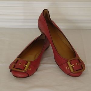 CHLOE LEATHER CALIPSO SKIMMERS BALLET FLATS - 38